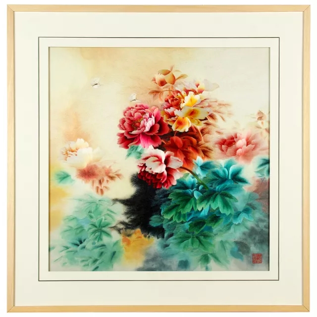 花卉刺绣作品